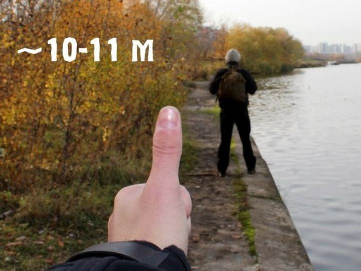 Как определить расстояние до объекта с помощью большого пальца