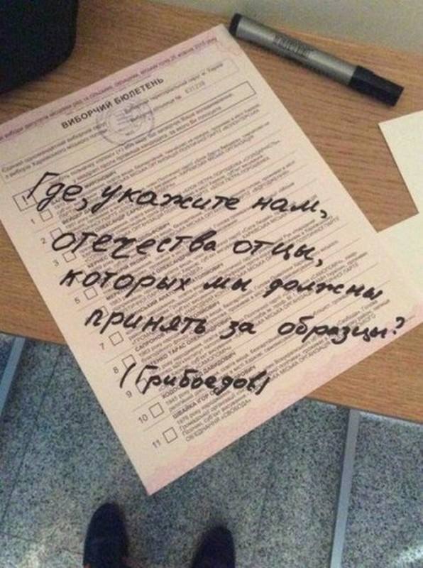 «Живи, Новороссия!»: что пишут на бюллетенях для голосования на Украине.