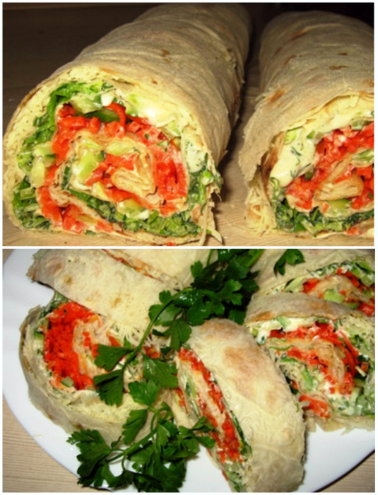 Рулет с овощами. 13 вкусных и неизбитых закусок в лаваш