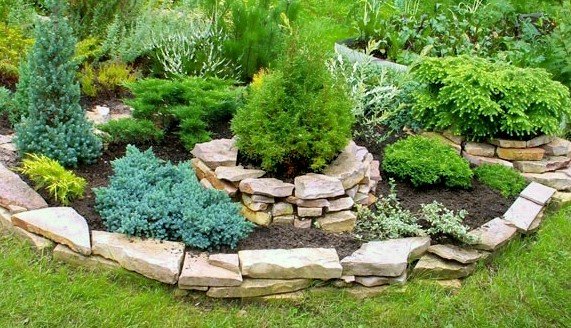 Красивые клумбы из камней на даче Красивые клумбы из камней на даче