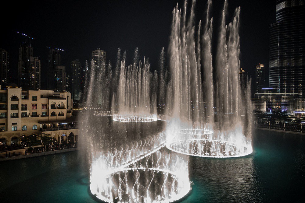 Фонтан Дубай, ОАЭ красота, фонтаны
