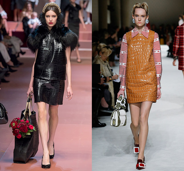 Слева — Dolce & Gabbana, справа — Miu Miu