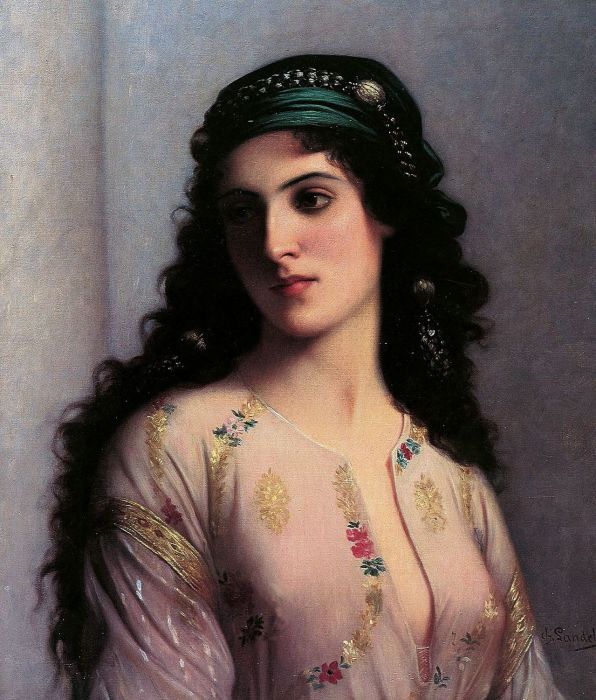 Еврейская девушка из Танжера (A Jewish Girl of Tangiers), Чарльз Ландель (Charles Landelle). Еврейская девушка из Танжера (A Jewish Girl of Tangiers), Чарльз Ландель (Charles Landelle).
