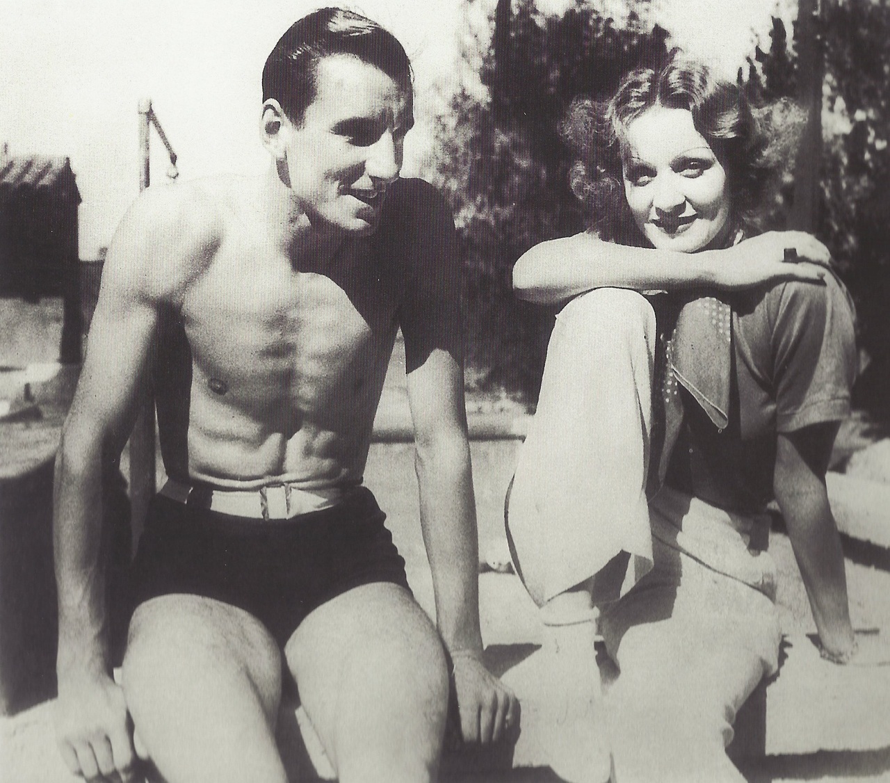 1930. Теннисист Фред Перри с Марлен Дитрих, Голливуд
