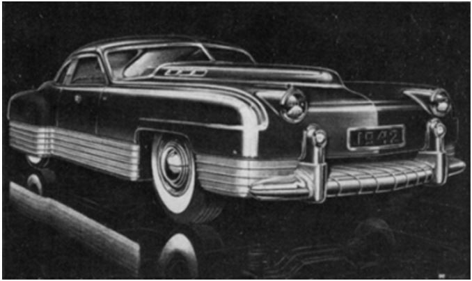  Chrysler Thunderbolt '1942, Alex Tremulis sketch, автодизайн, дизайн