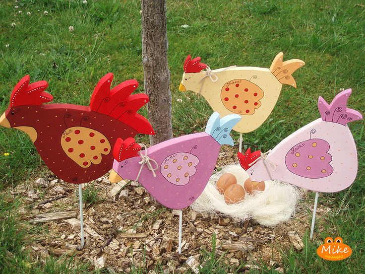 Garten- & Pflanzenstecker - Gartenstecker ♥ Bunter Hühneralarm ♥ - ein Designerstück von Mi-ke bei DaWanda