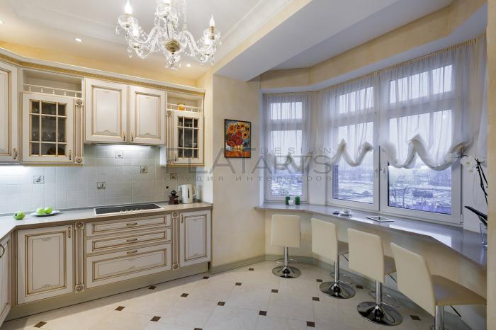 Классическая кухня Фотографии квартиры 134 кв.м. до и после ремонта