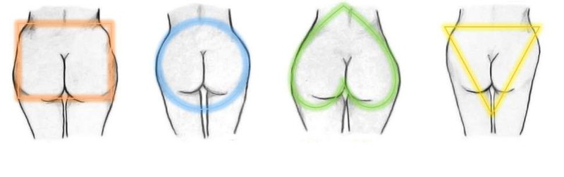 1. Если вы женщина, то форма вашей попы, как правило, относится к одному из этих четырех типов. девушки, задница, попа