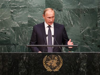 Владимир Путин во время выступления на 70-й сессии Генассамблеи ООН