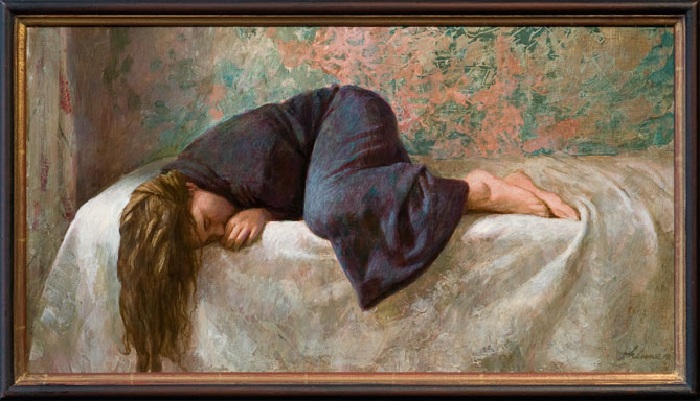 Спящая девушка. Живопись от Kenne Gregoire. Обман зрения и эффект иллюзорной реальности на полотнах голландского художника Кенне Грегуара