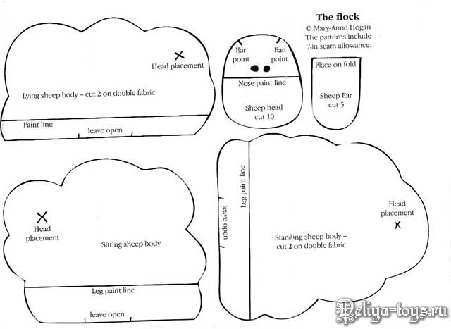 Выкройка животного. Шьем домашний скот. Выкройка овечки. Как сшить овцу. Выкройки овцы и барашка.