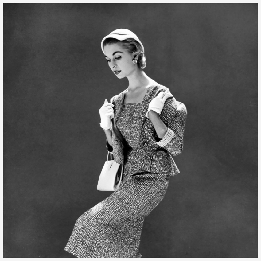 Suit by Jacqmar and cloche by Otto Lucas, photo by Norman Parkinson for British Vogue, April 1954 Photo Norman Parkinson.jpg Suit by Jacqmar and cloche by Otto Lucas, photo by Norman Parkinson for British Vogue, April 1954 Photo Norman Parkinson.jpg