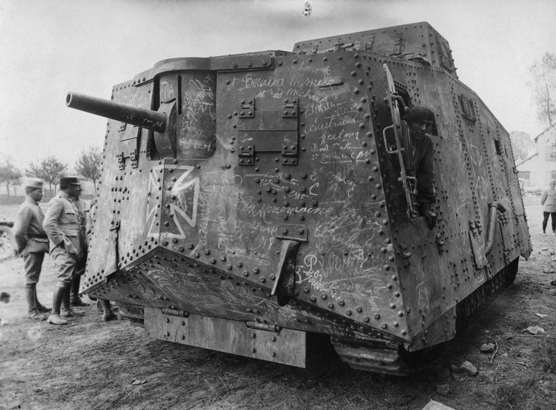 11. Немецкий тяжёлый танк A7V, Первая мировая война. 11. Немецкий тяжёлый танк A7V, Первая мировая война. интересное, исторические фото, история, фото