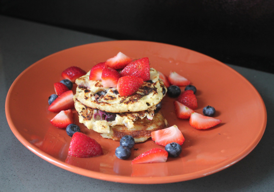 gluten, dairy and sugar free blueberry pancakes 2