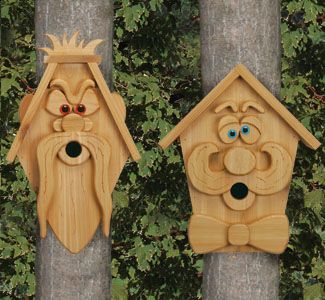 Cedar Men Birdhouse Plans - Woodcraft Patterns. Full sized trace & cut templates and instructions for easy construction.