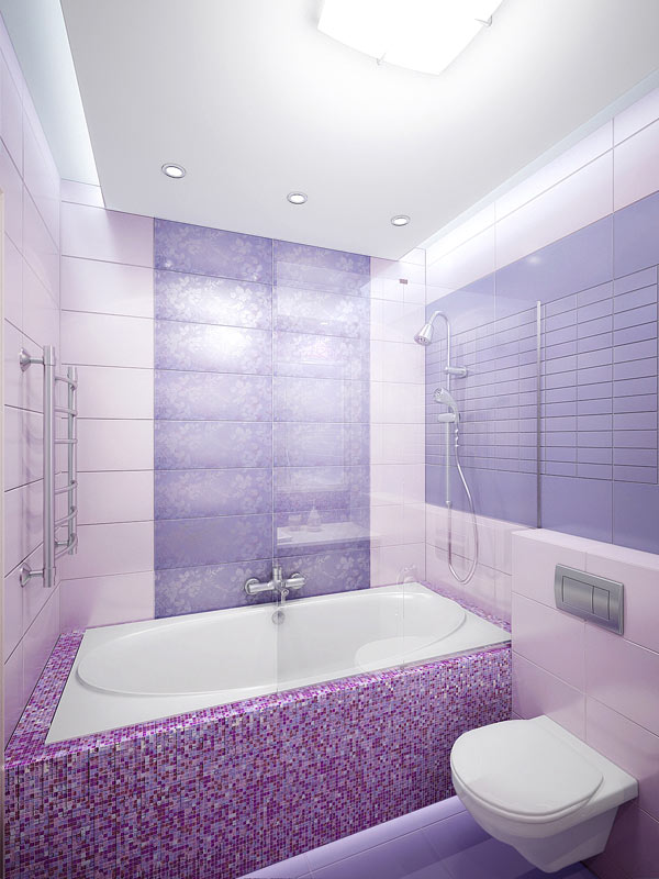 фиолетовая ванная комната фото