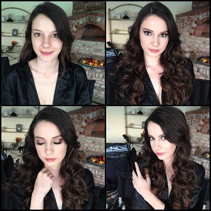 Девушка и макияж, фото до и после макияжа