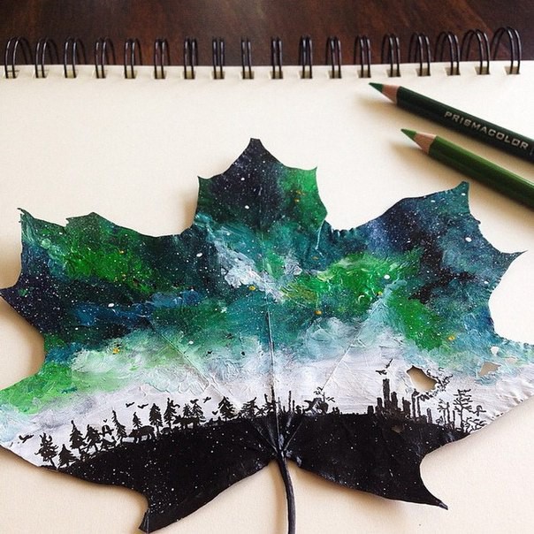 Рисунки на опавших листьях своими руками, сделай сам, факты