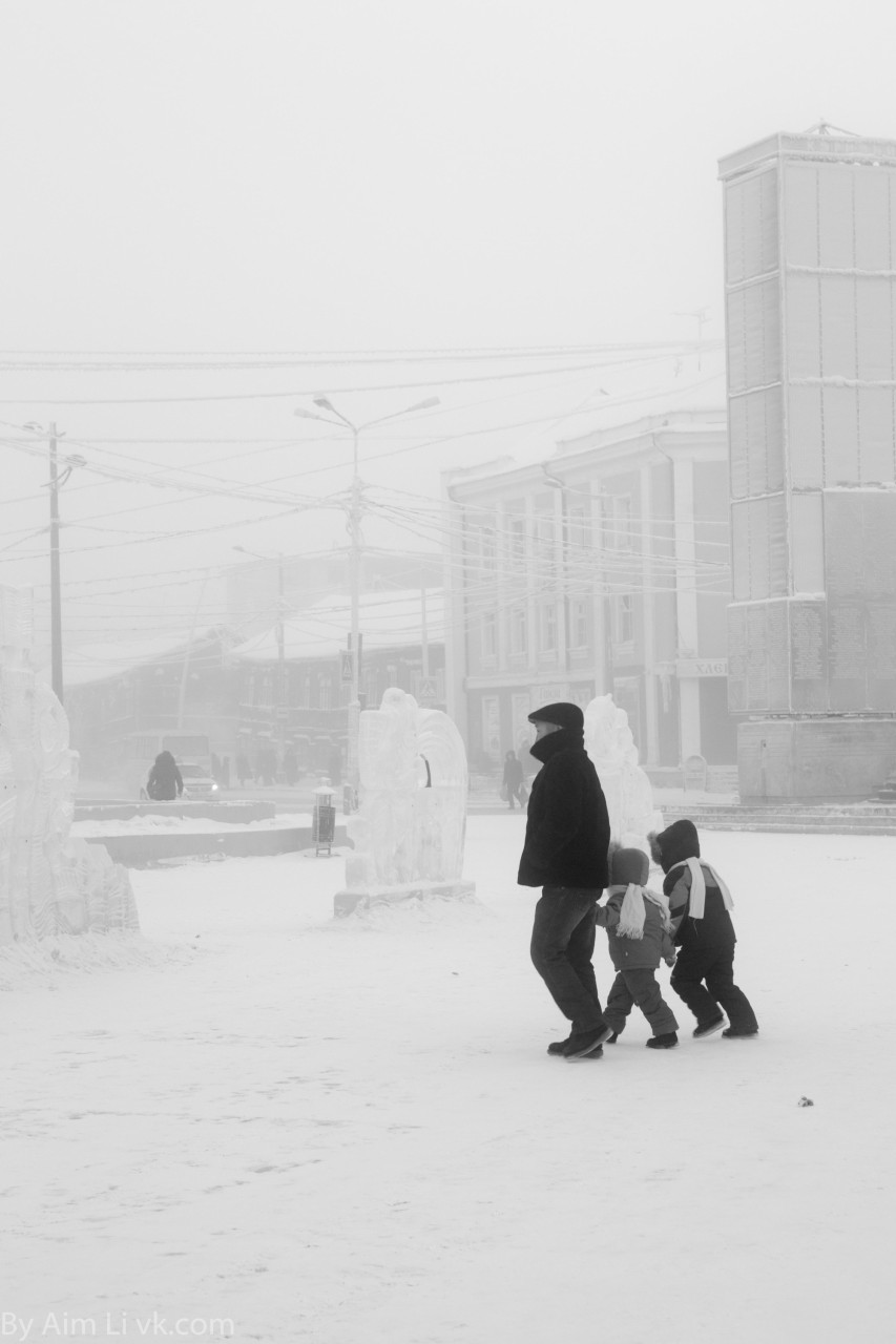 выходные дни, прогулке в самом холодном регионе в Росси 2014, зима