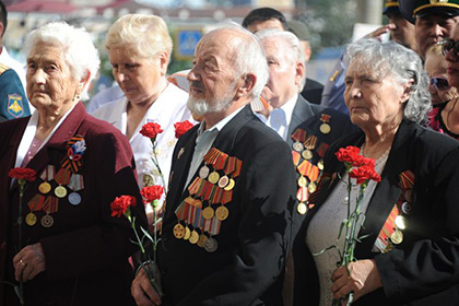 Ветераны у Вечного огня в Чите, 2 сентября 2015 года