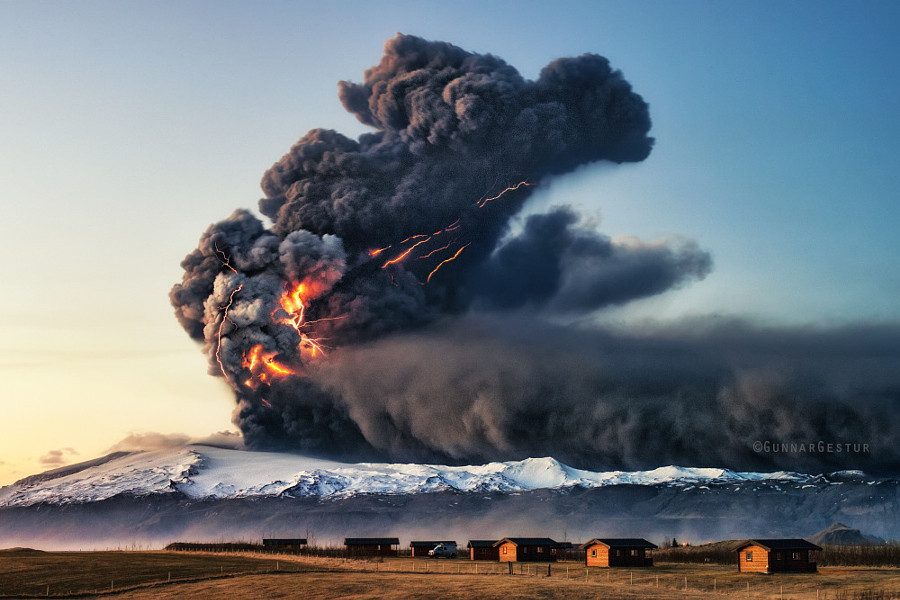 Эйяфьятлайокудль в 2010 году, Исландия вулкан, фото