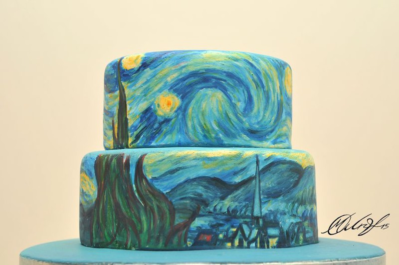 "Звездная ночь", Винсент ван Гог, 1889 картина, торт