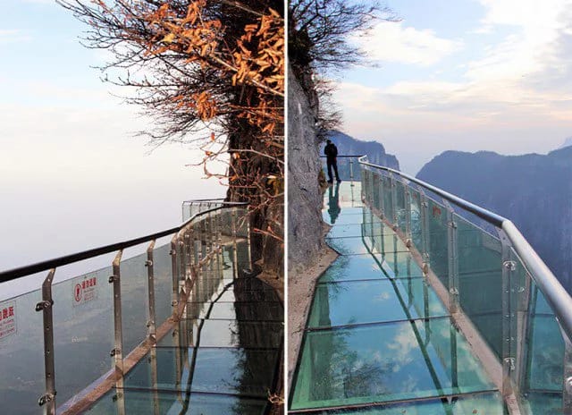 Смотровой мост из стекла, Национальной Парк горы Тяньмэнь, Китай.