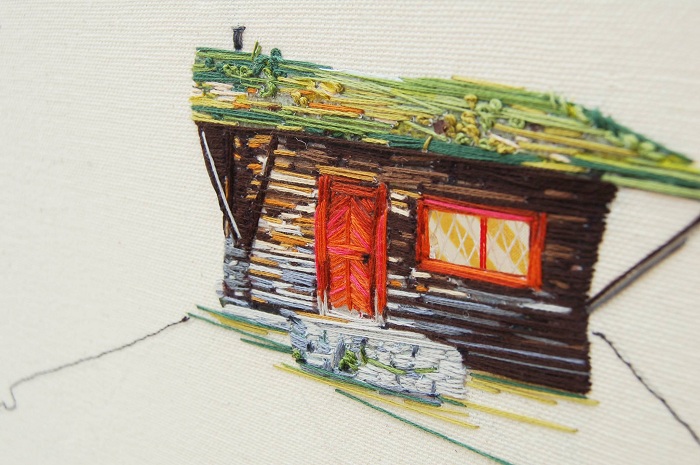Серия вышитых картинок «Dwellings» («Жилища»). Серия вышитых картинок «Dwellings» («Жилища»).