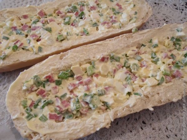 Фаршированный батон селедкой рецепт