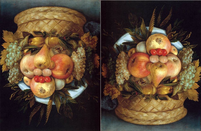 Корзина с фруктами. Джузеппе Арчимбольдо , 1590 год. Корзина с фруктами. Джузеппе Арчимбольдо , 1590 год.