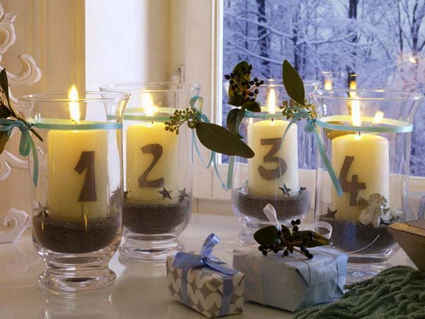 праздничный декор со свечами