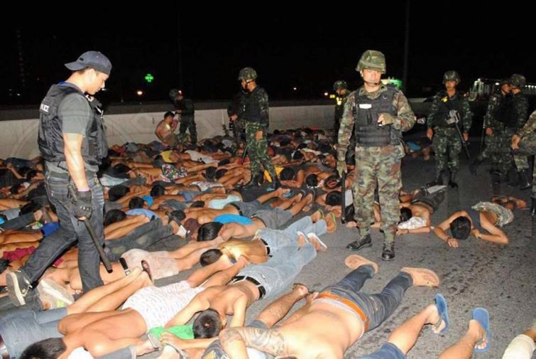 арест байкеры Таиланд, арестованные байкеры Таиланд, 425 байкеров арестовала полиция Таиланда