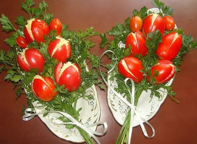 Шикарные идеи оформления салатов к 8 марта!