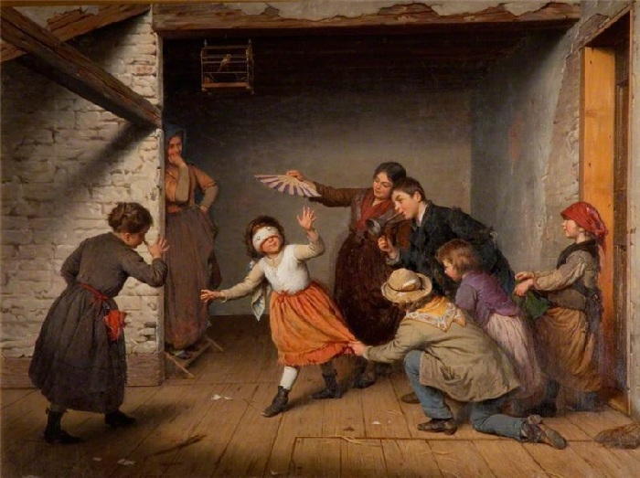 Антонио Паолетти. (1834 - 1912). Италия. Жмурки. Антонио Паолетти. (1834 - 1912). Италия. Жмурки.