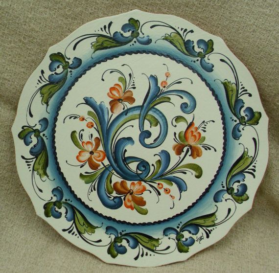 Lovely Telemark Style Rosemaled Scallopped Edge Wooden Plate on Etsy, $64.00