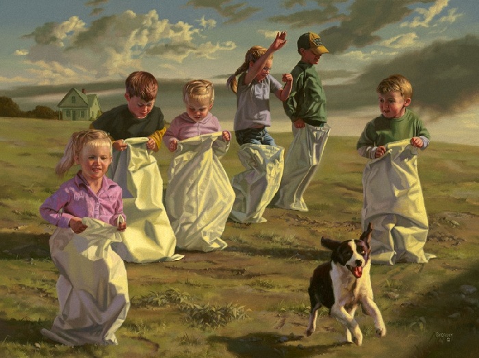Боб Байерли (год рожд. 1941). Америка. Гонки в мешках. Боб Байерли (год рожд. 1941). Америка. Гонки в мешках.