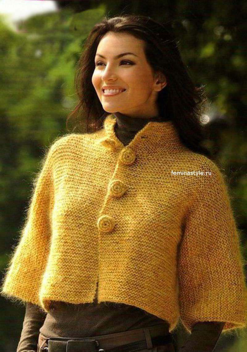 Короткий жакет спицами