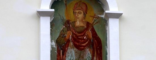 Молдова: в монастыре Куркь постоянно обновляется фреска с образом вмч. Димитрия Молдова: в монастыре Куркь постоянно обновляется фреска с образом вмч. Димитрия