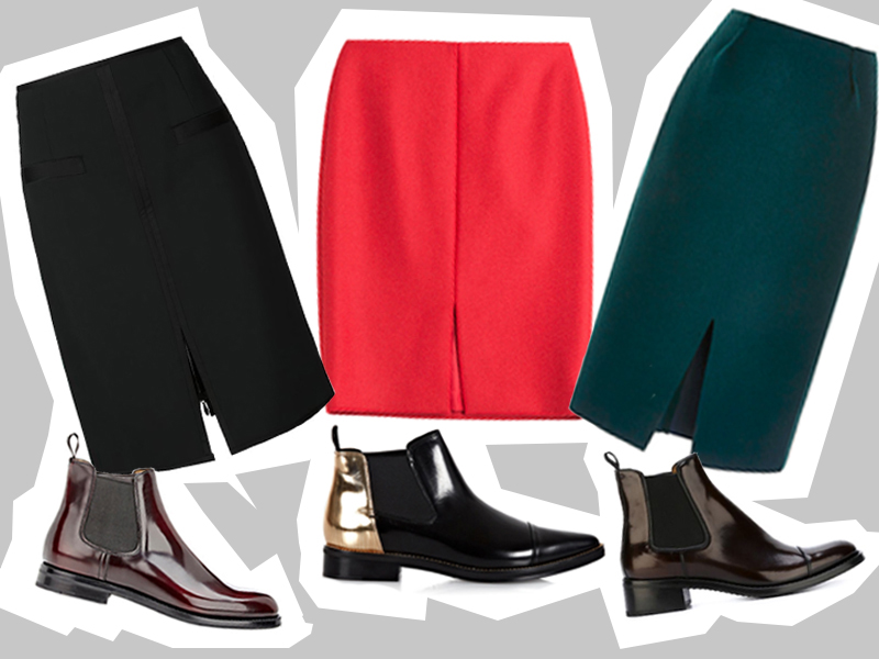 pencil skirt_ankle boots_s zalivkoj