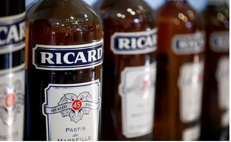 Bottles of Ricard's aniseed-flavoured beverage are pictured at the Ricard manufacturing unit in Lormont, near Bordeaux, France February 15, 2019. REUTERS/Regis Duvignau Bottles of Ricard's aniseed-flavoured beverage are pictured at the Ricard manufacturing unit in Lormont, near Bordeaux, France February 15, 2019. REUTERS/Regis Duvignau