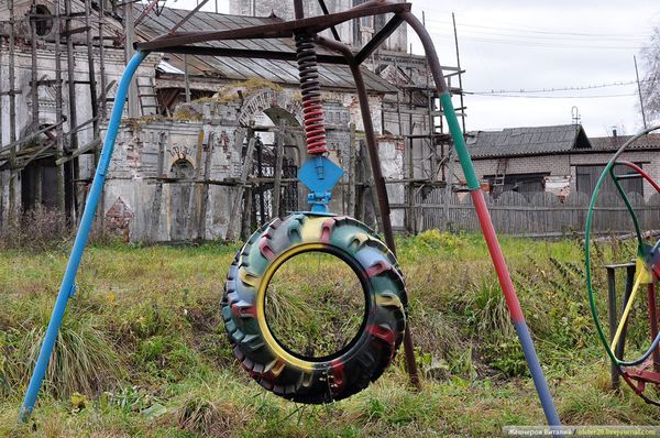 стимпанк, село, площадка