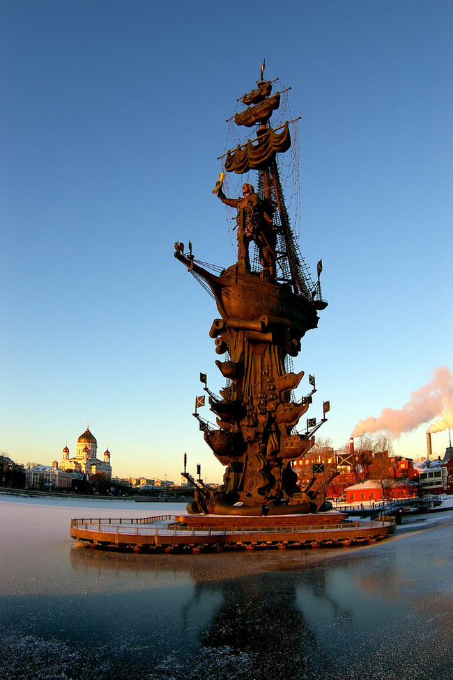 6. Памятник Петру I, Москва, Россия  высота, мир, статуя