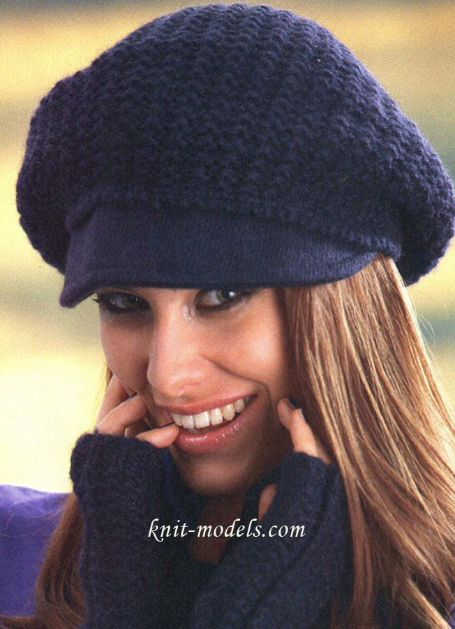 Идеи для вязания женских шапок с козырьком