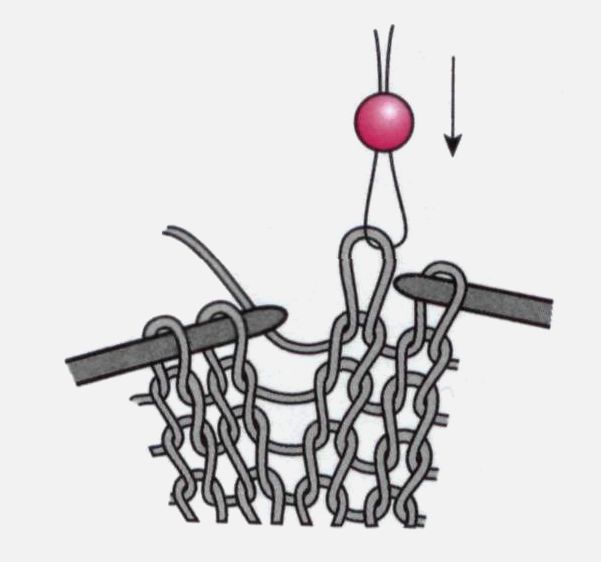 Простой способ вязания с бусинами без нанизывания