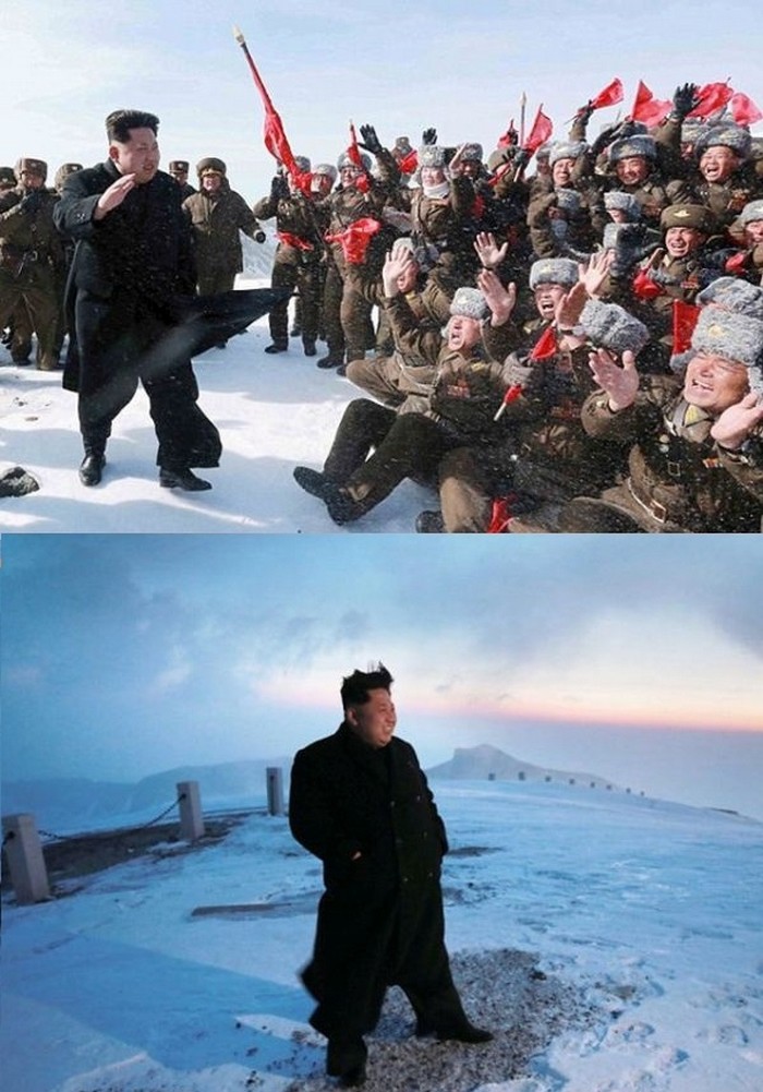 1. Ким Чен Ын на горе Пэкту ляпы, фотошоп