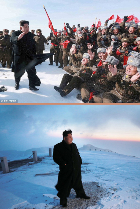Ким Чен Ын на горе Пэкту.