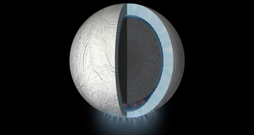 cutaway illustration of Enceladus