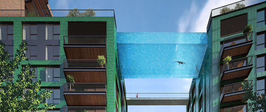 Первый в мире “небесный бассейн” с панорамным обзором архитектура, бассейн, необычно