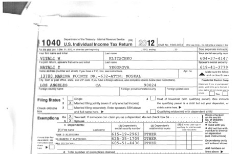 Кличко является американским налогоплательщиком Кличко является американским налогоплательщиком