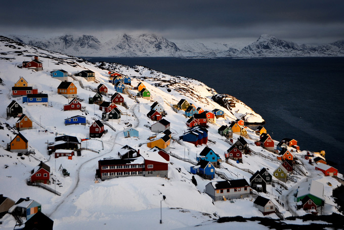 Городок Сисимиут в Гренландии